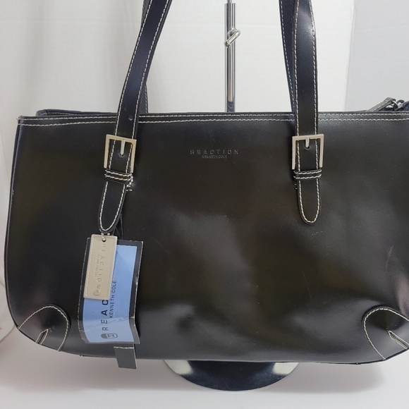 Kenneth Cole Reaction Black Leather Tote - Picture 5 of 10